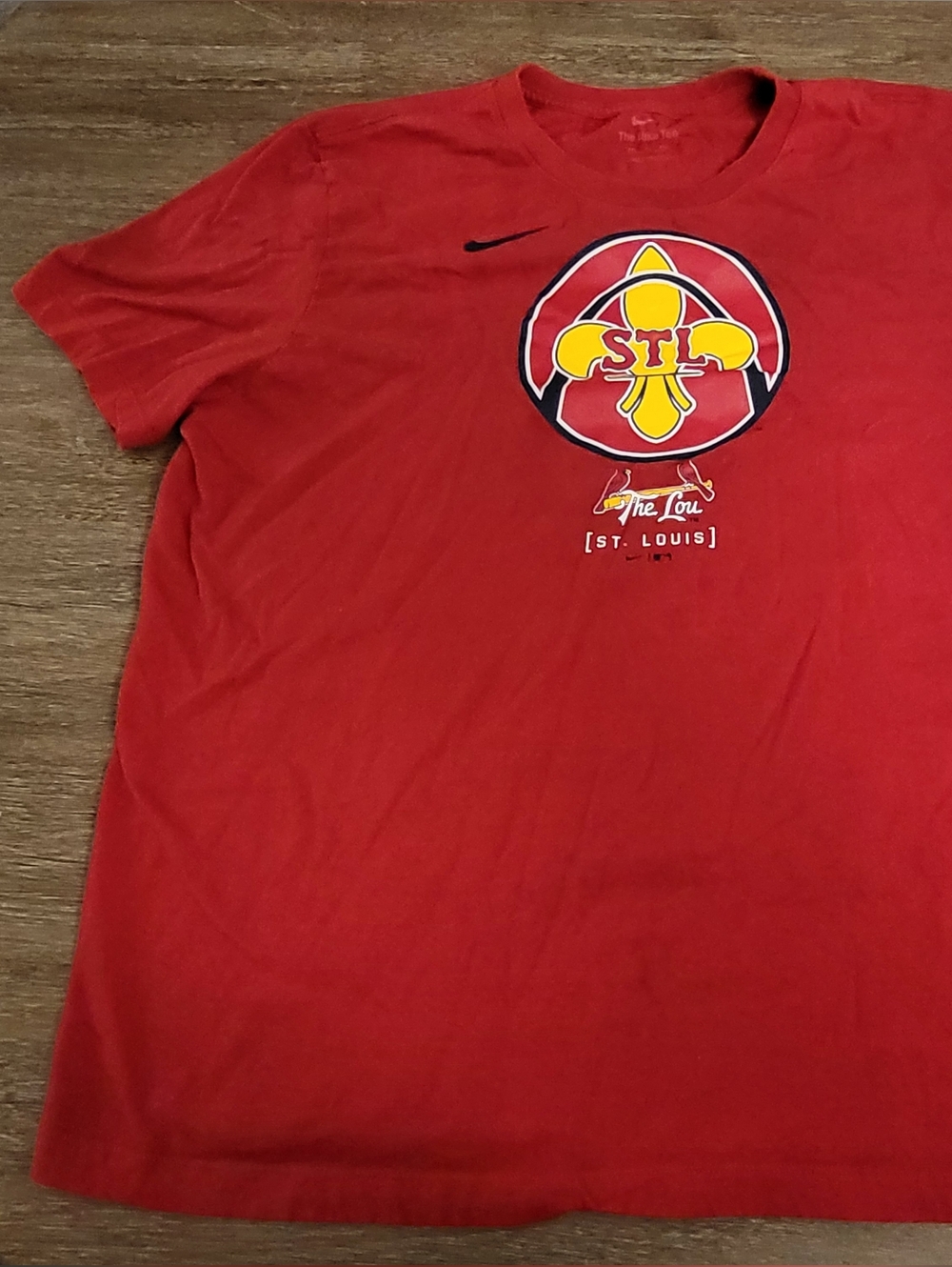 Nike Red St. Louis Graphic Tee with Yellow Logo